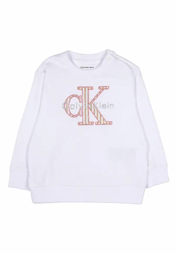 Свитшот из хлопка с эластаном Monologo Calvin Klein Jeans, Bright White, белый