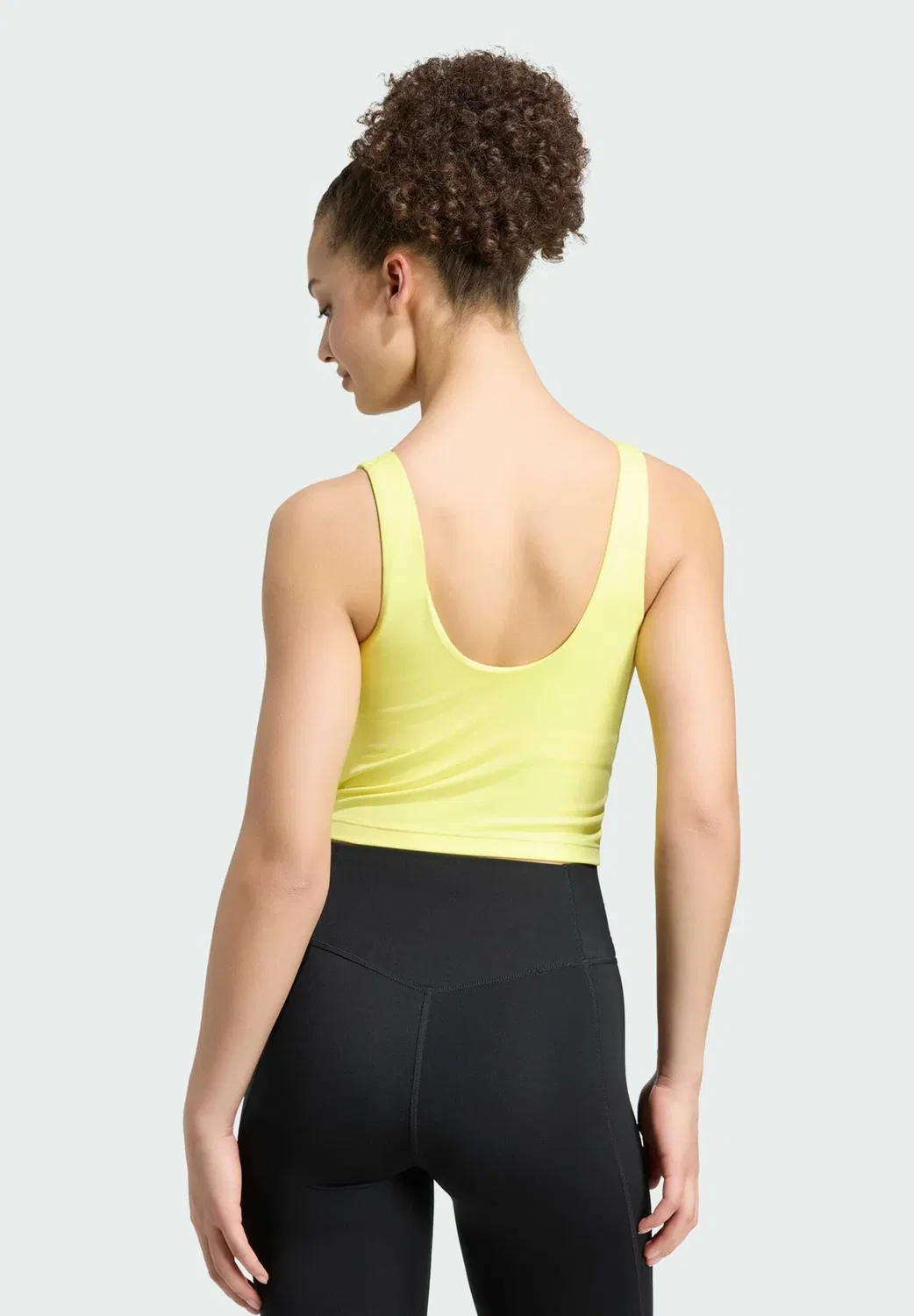 3 stripes studio all me light support tank - top Adidas Performance, Pure Lemon — фото 2
