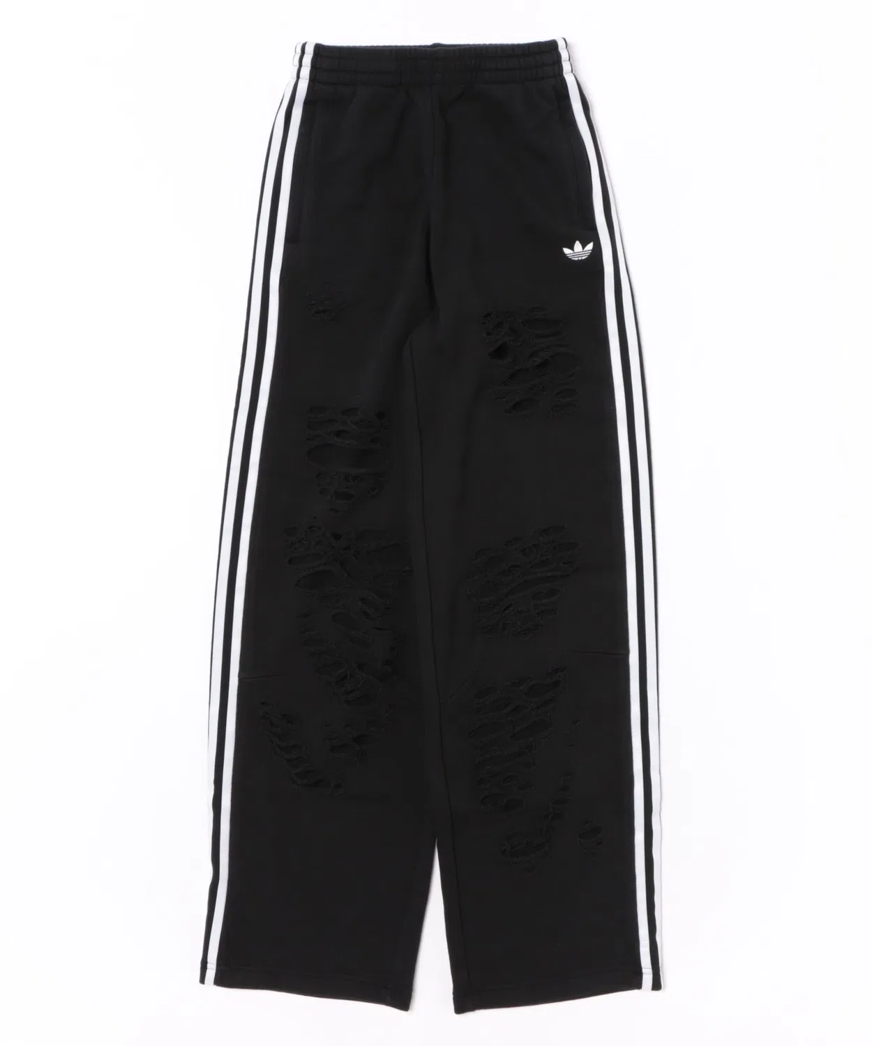 Женские широкие спортивные штаны с потертостями Adidas, Черный