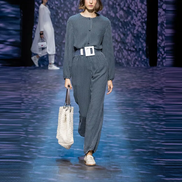Штаны повседневные широкие, EMPORIO ARMANI, Black White — фото 3