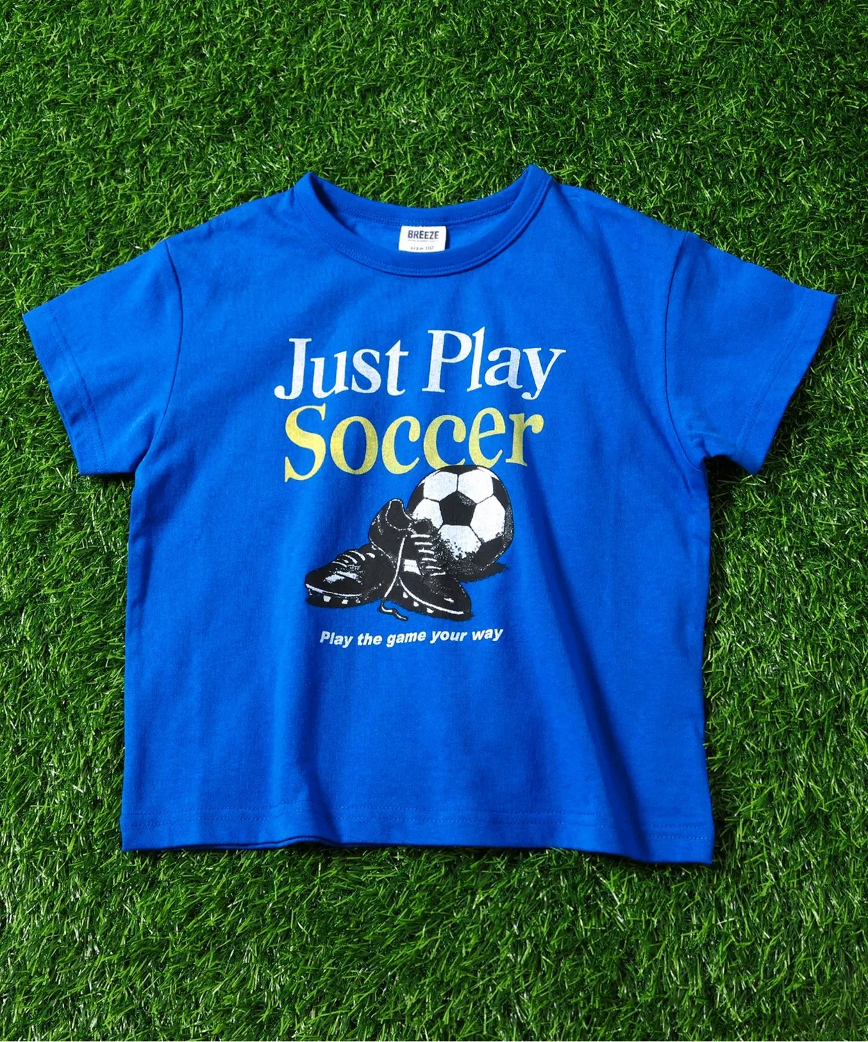 Детская футболка с принтом Soccer Art BREEZE, Blue