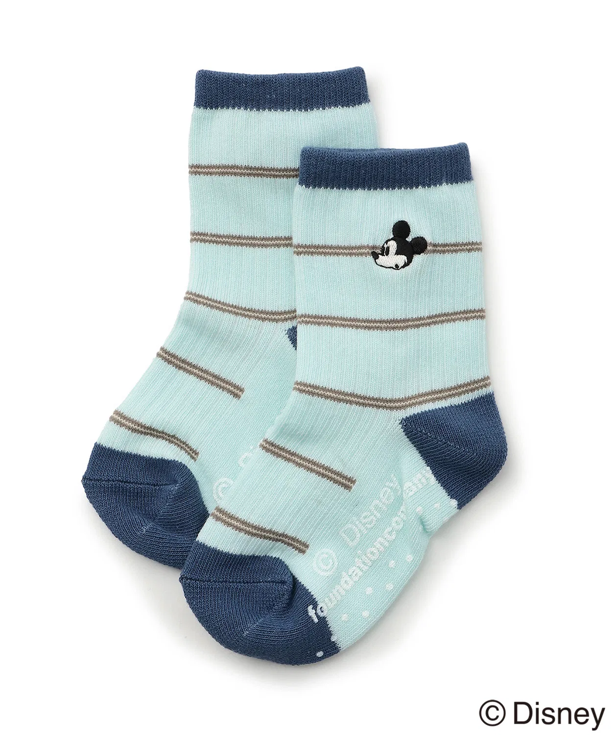 Детские носки с вышивкой Микки Мауса, модель Mickey Embroidery, petit main, Sax Blue