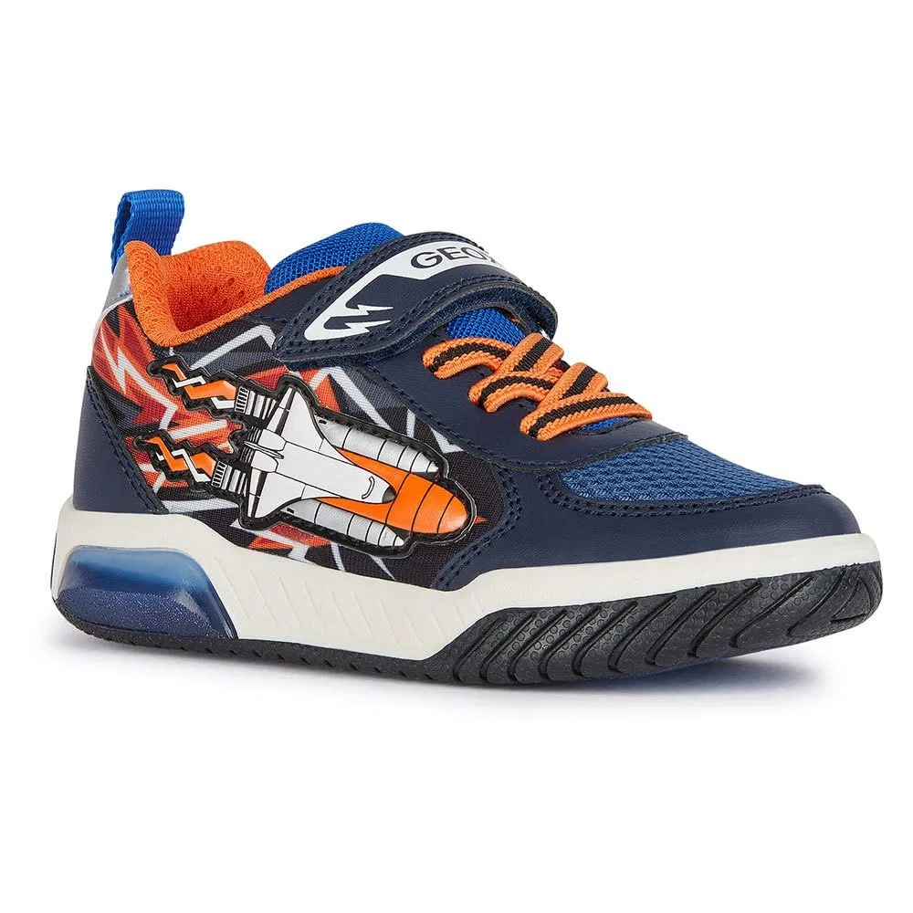 Детские кроссовки для мальчиков с липучками J Inek Boy B Geox, Navy Orange — фото 3