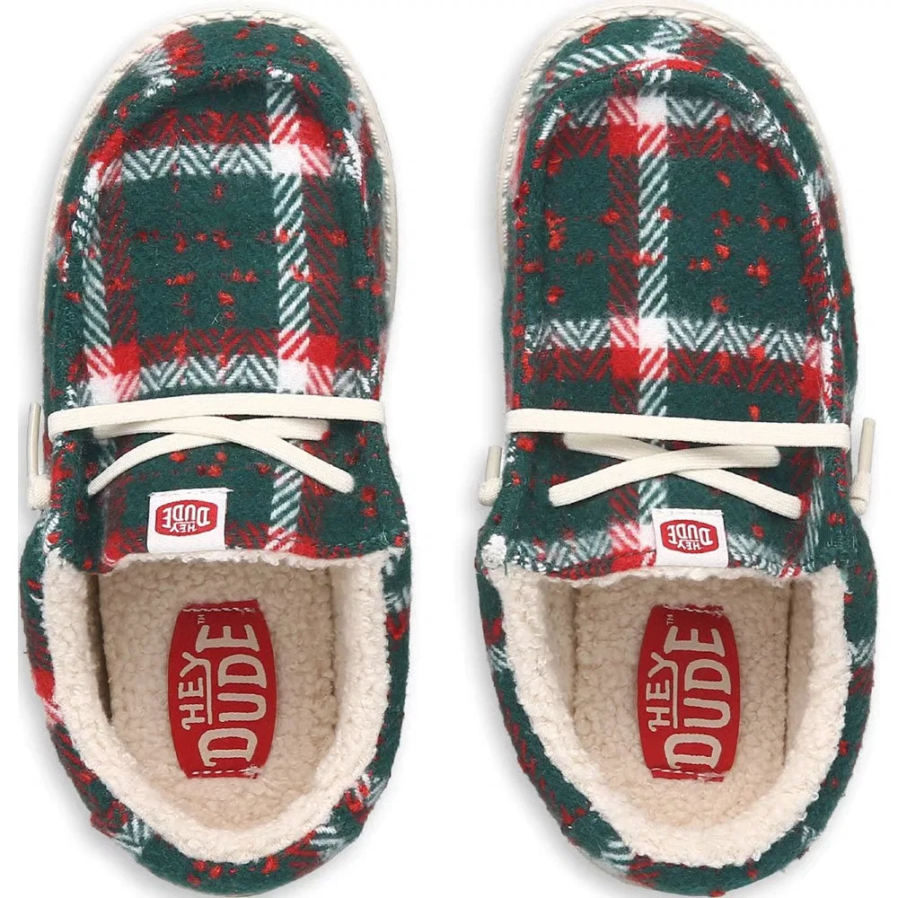 Детские слипоны Wally Holiday Cheers Heydude, Red Plaid — фото 4