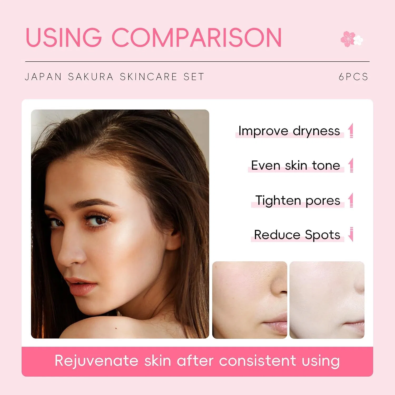 Набор средств по уходу за кожей Sakura, очищающее средство 50 г, тоник 100 мл, эссенция 17 мл, крем для глаз 15 г, крем для лица 25 г, солнцезащита 30 г Generisch — фото 4
