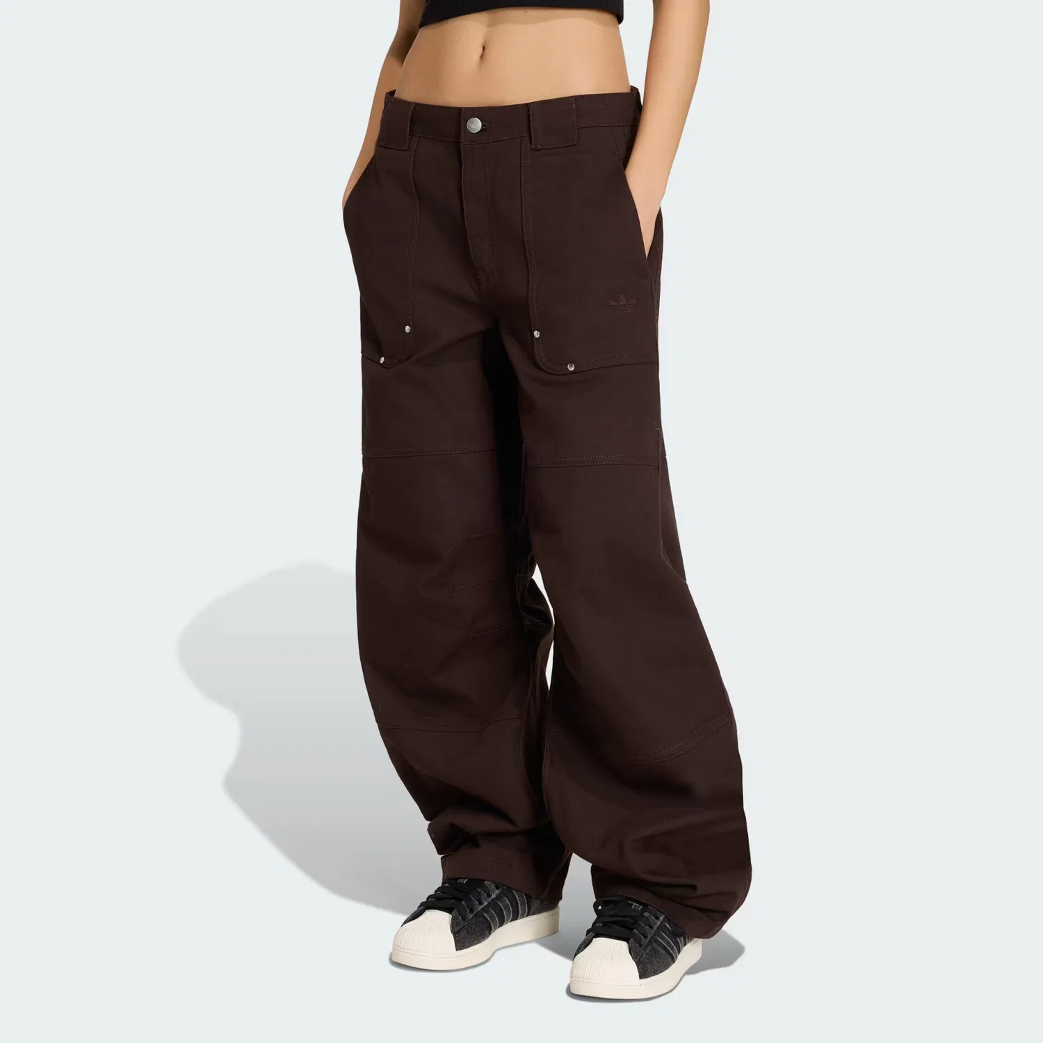 Женские брюки свободного кроя Premium Essentials Canvas Pants Adidas Originals, Aurora Coffee