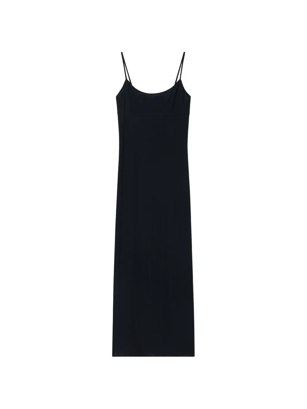Платье макси из тюля на тонких бретелях Emporio Armani, черный