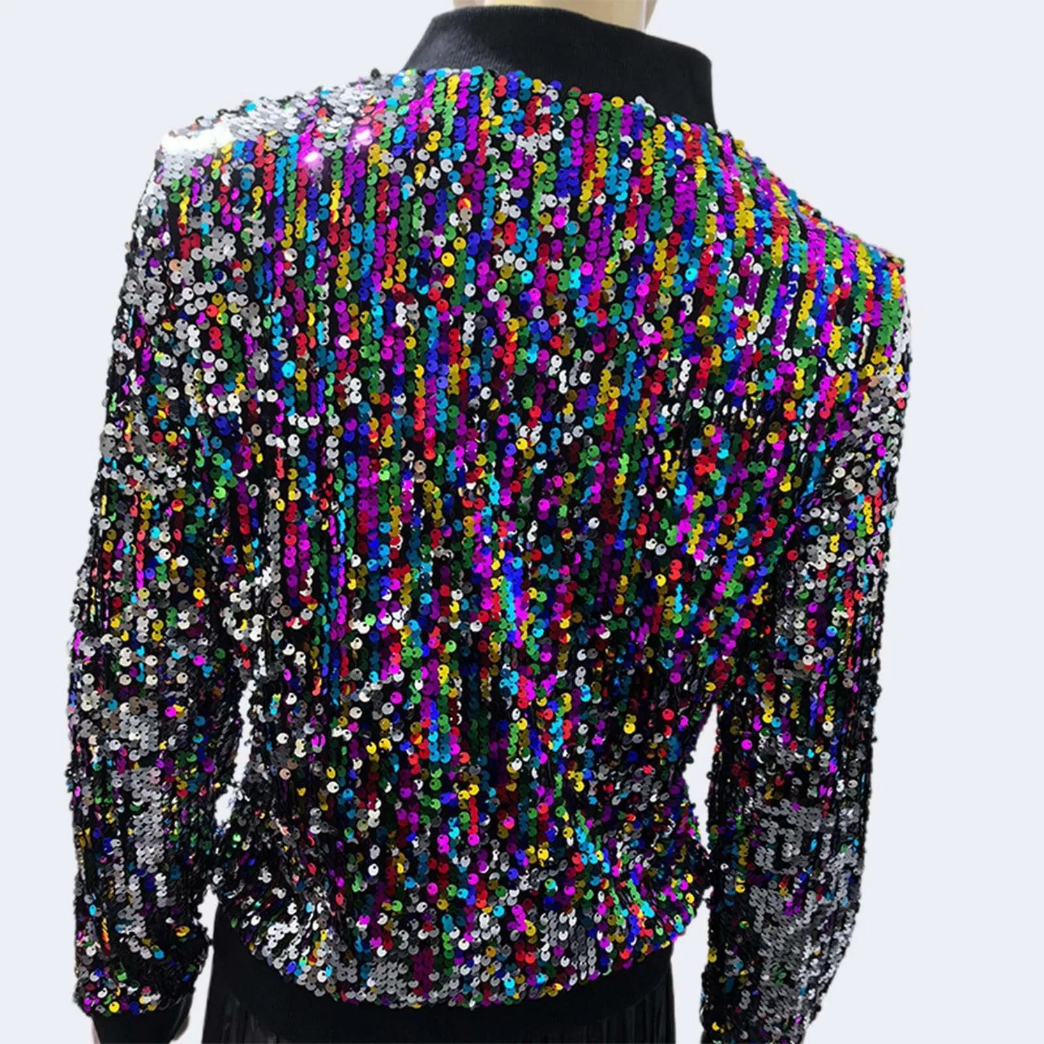Женская куртка-бейсболка с длинным рукавом и пайетками, Multicolour — фото 4