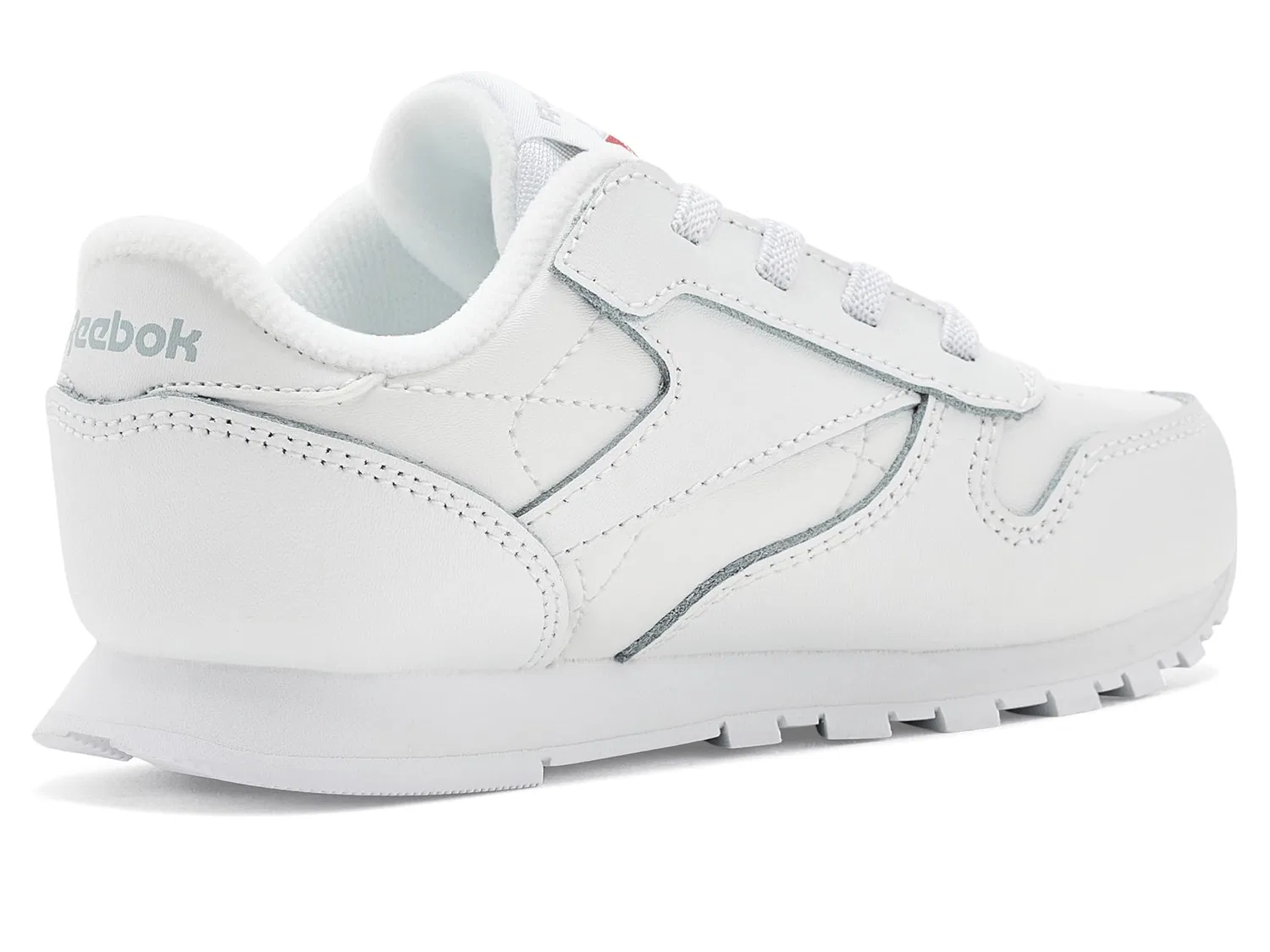 Кроссовки Classic Leather (для малышей) Reebok Kids, Footwear White/Grey 1 — фото 4