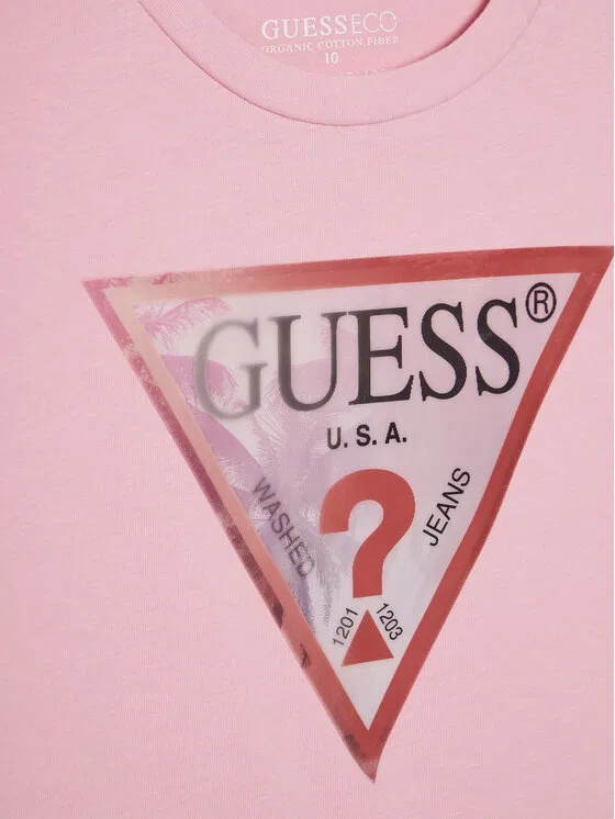 Футболка oversize Guess, розовый — фото 3