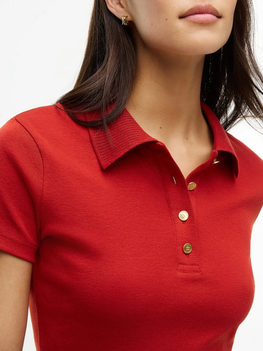 Топ TOMMY HILFIGER кроваво-красного цвета — фото 3