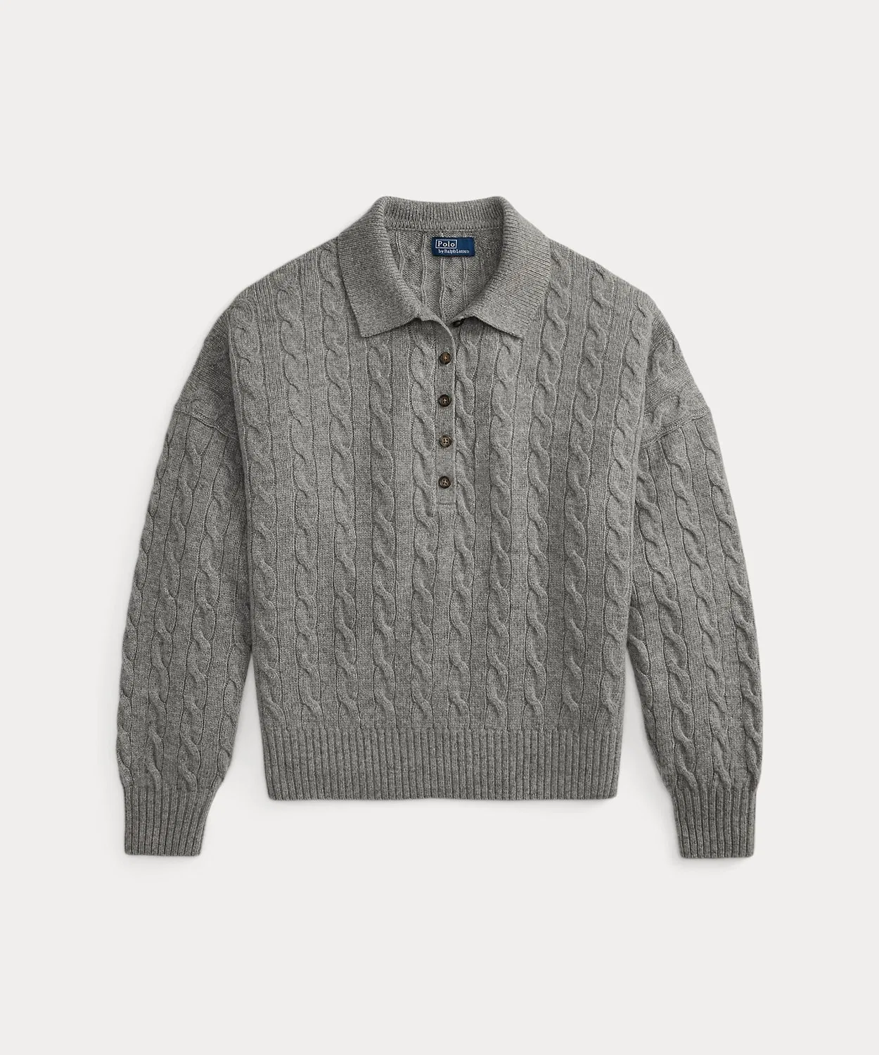 Женский свитер с длинным рукавомиз шерсти и кашемира POLO RALPH LAUREN, Grey — фото 2