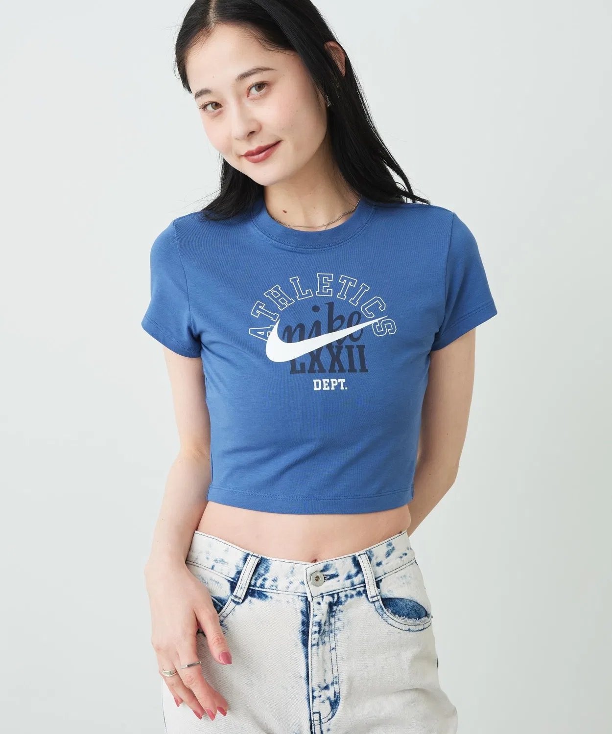 Женская футболка с коротким рукавом и принтом Nike Sportswear Chill Knit, Mystic Navy — фото 3