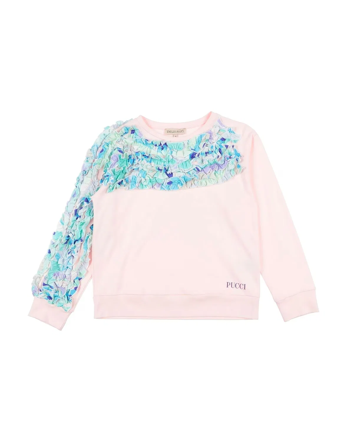 Детский свитшот для девочек с рюшами Pucci, Light Pink