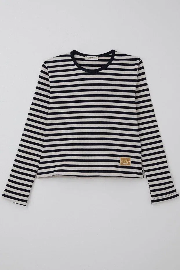 Детский лонгслив для девочек с бантом Breeze, Navy Blue