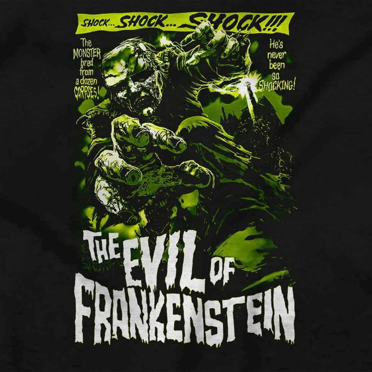 Детское боди с коротким рукавом The Evil of Frankenstein Movie Poster Brisco Brands, Black