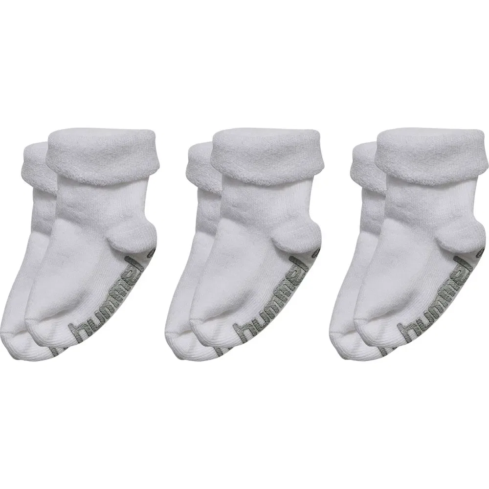 Детские носки нескользящие с силиконовым принтом Hummel, White