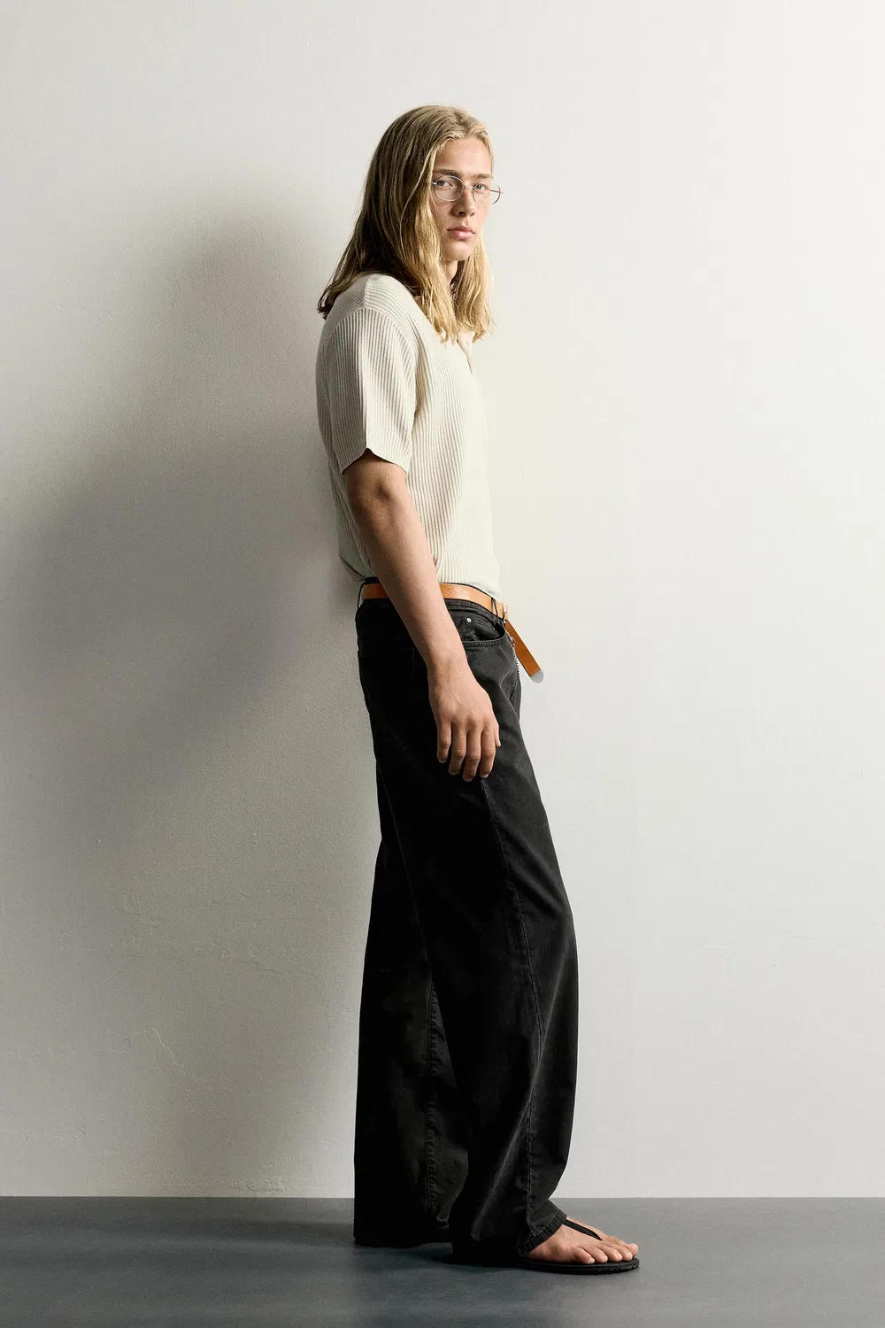 Прямые брюки из лиоцелла/хлопка ZARA, Black — фото 4