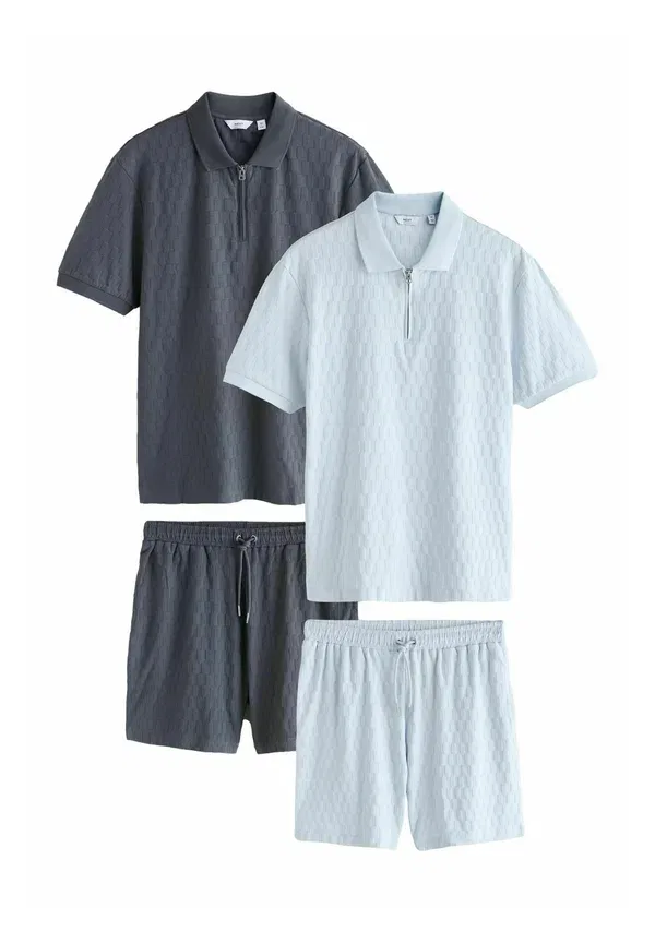 Брюки из хлопка с эластаном Set - tracksuit bottoms Next grey, синий/серый