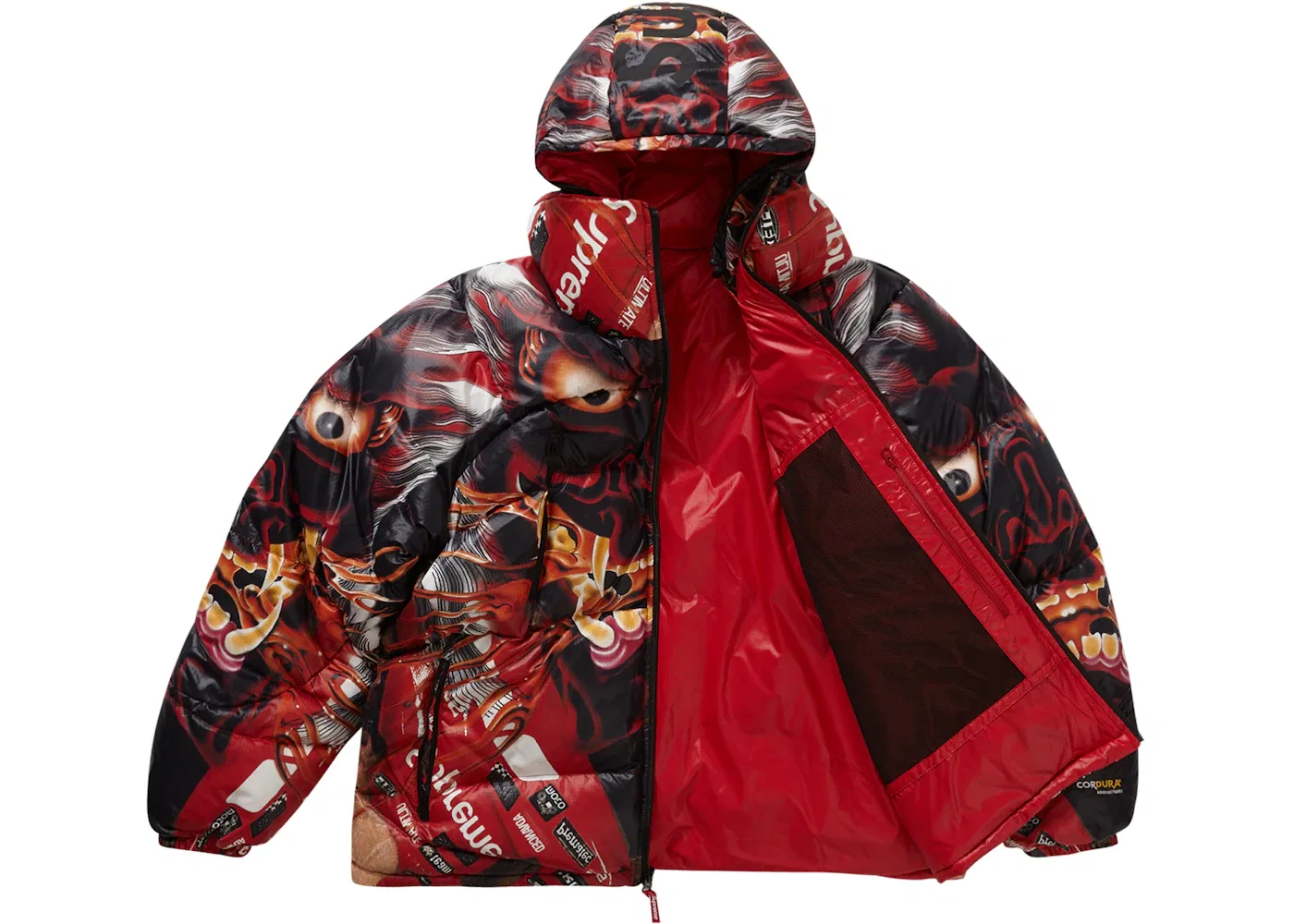 Мужская пуховая куртка с принтом Supreme Featherweight Down Puffer Jacket, Red — фото 2