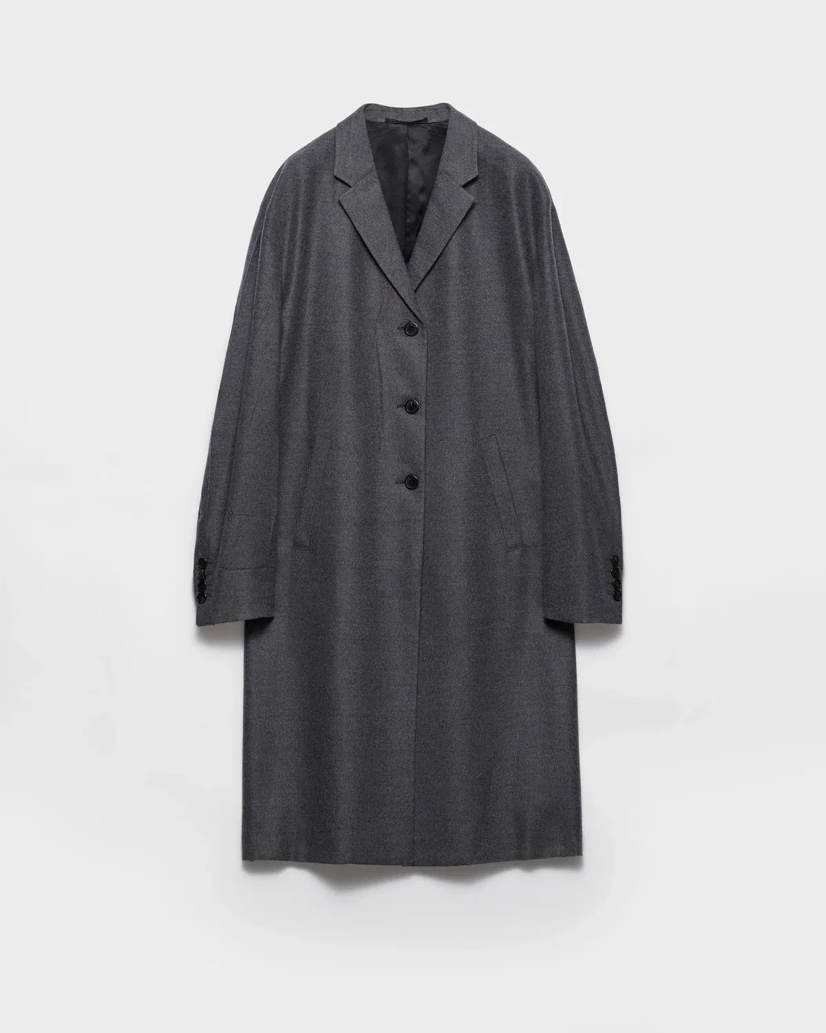 Пальто прямого кроя Prada, серый