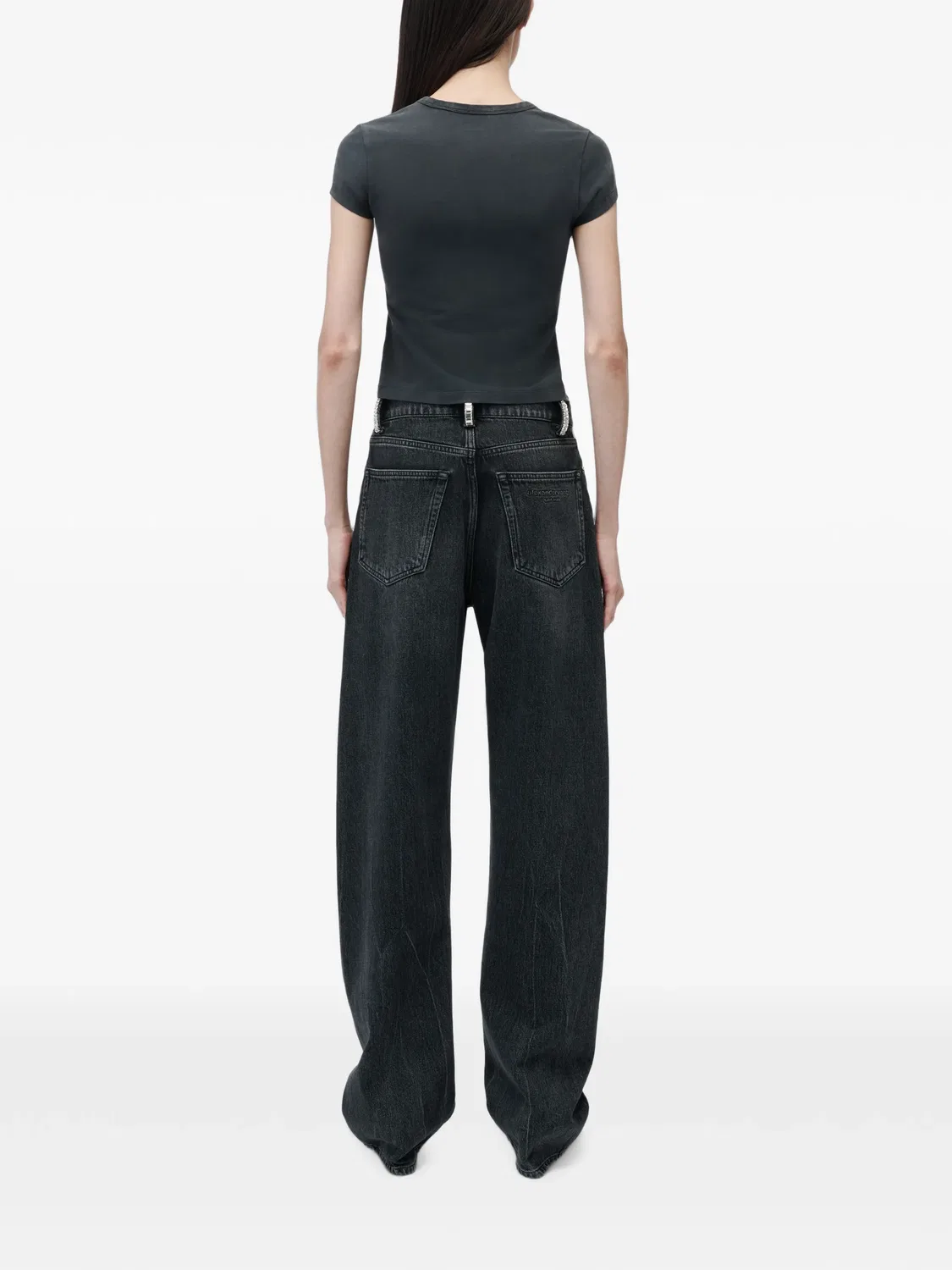 Джинсы Blow Up черного цвета с кристаллами Alexander Wang, черный — фото 2