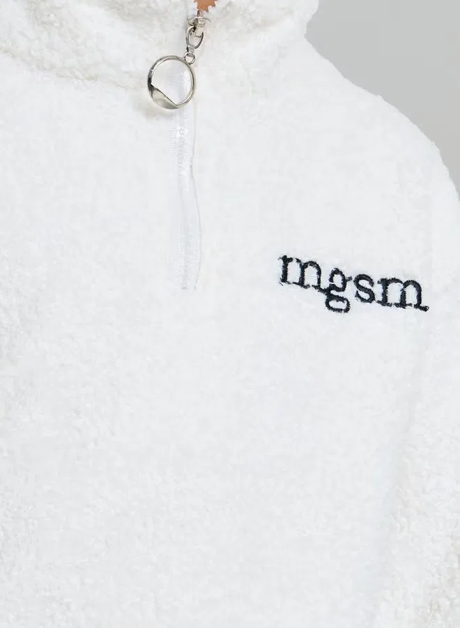 Styli Свитшот на половину молнии с флисом для мальчиков, off white — фото 3