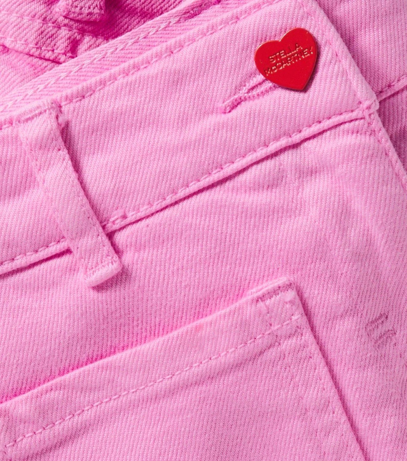 Шорты джинсовые с накладными карманами Donsje Bo Stella Mccartney Kids, розовый — фото 3