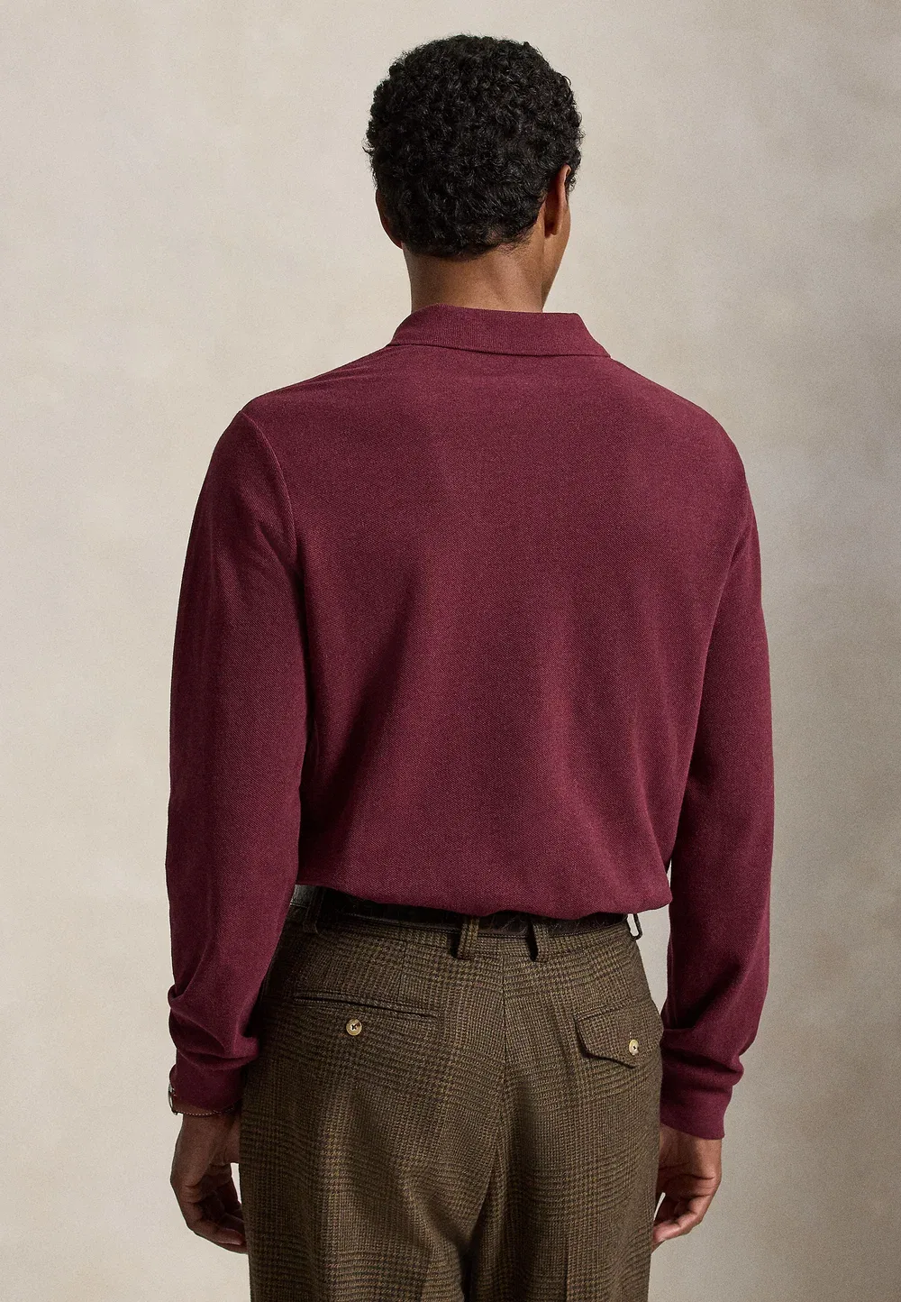 Поло-Рубашка приталенного кроя из сетчатой ткани - поло-рубашка Polo Ralph Lauren, Spring Wine Heather — фото 3