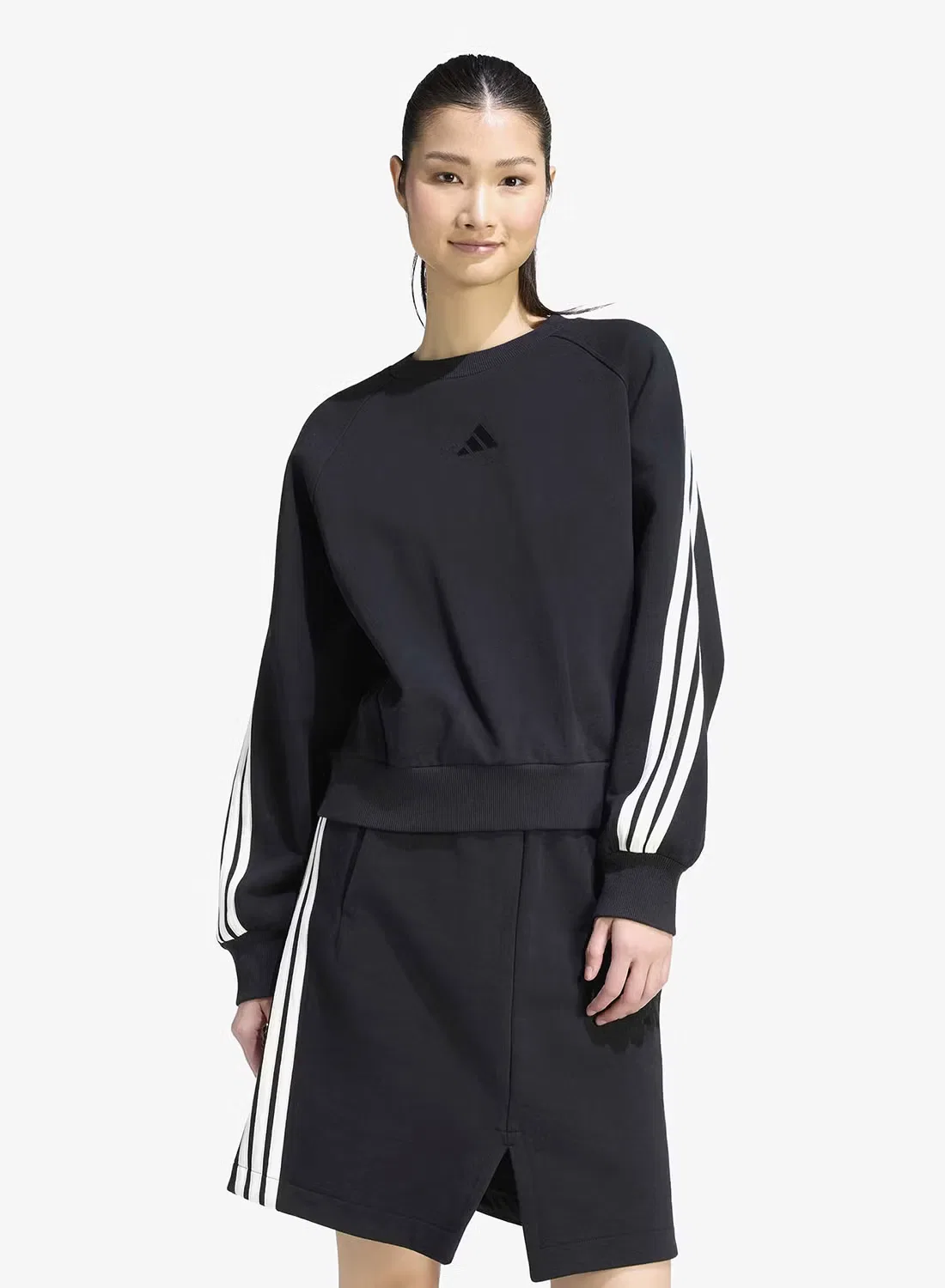 Свитшот свободного кроя 3-Stripes Adidas, черный