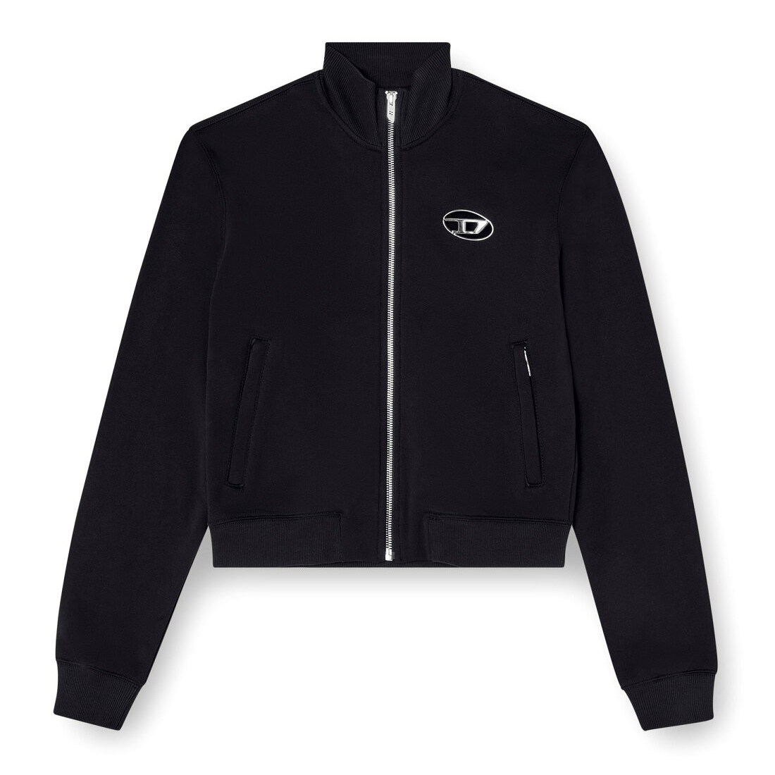 Толстовка Diesel Zip-Up With Cut-Out Logo, черный
