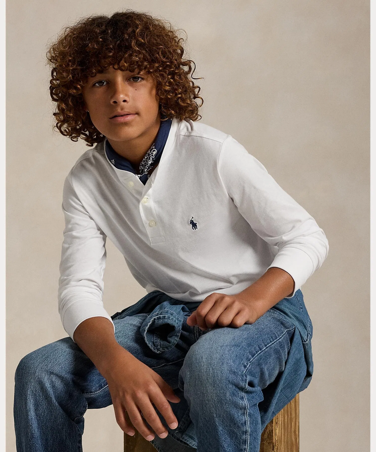 Детская рубашка POLO RALPH LAUREN CHILDRENSWEAR с длинным рукавом