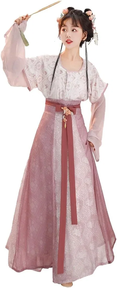 Женское классическое платье ханьфу Tang Dynasty, B-pink