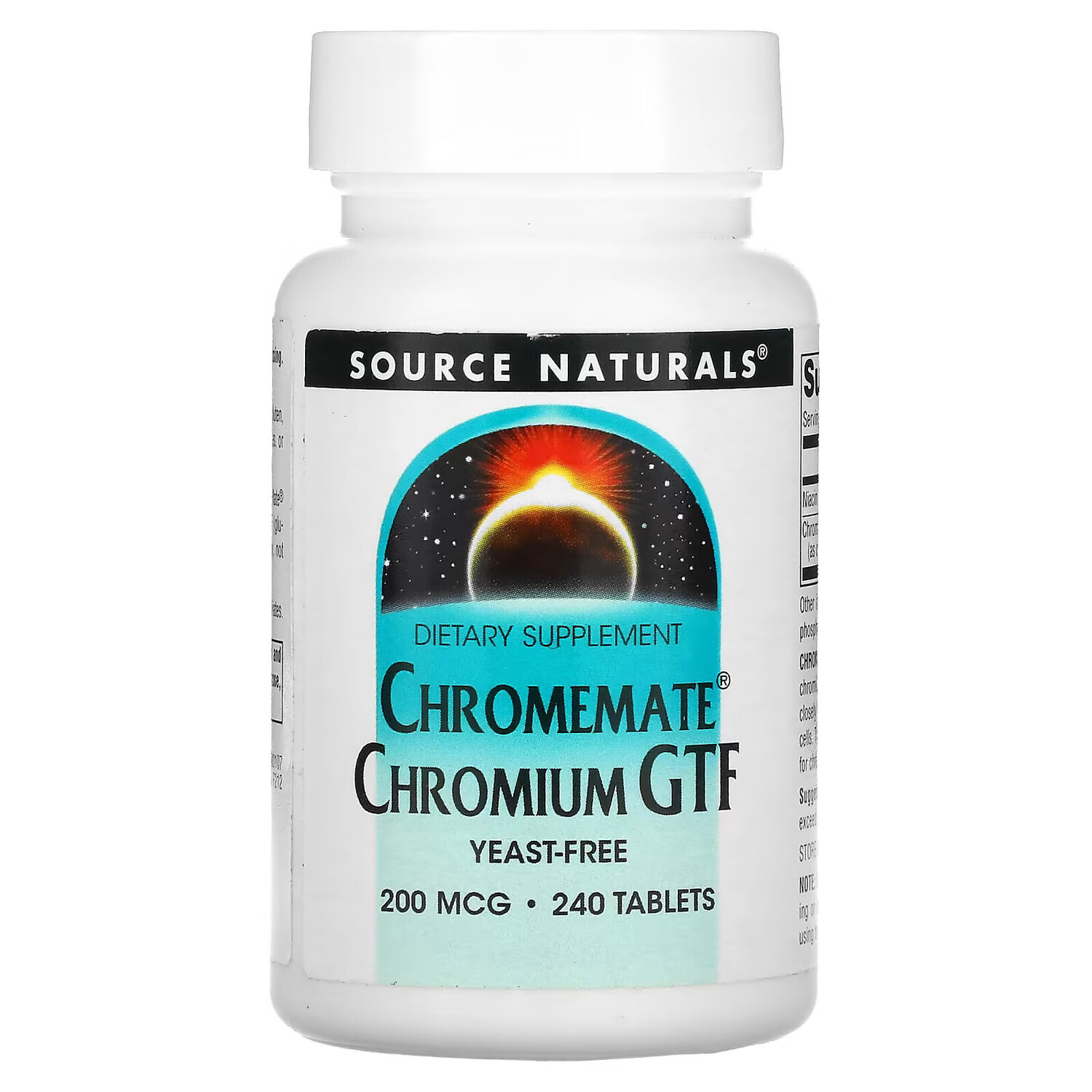 

Source Naturals, Chromemate, GTF, хром, 200 мкг, 240 таблеток