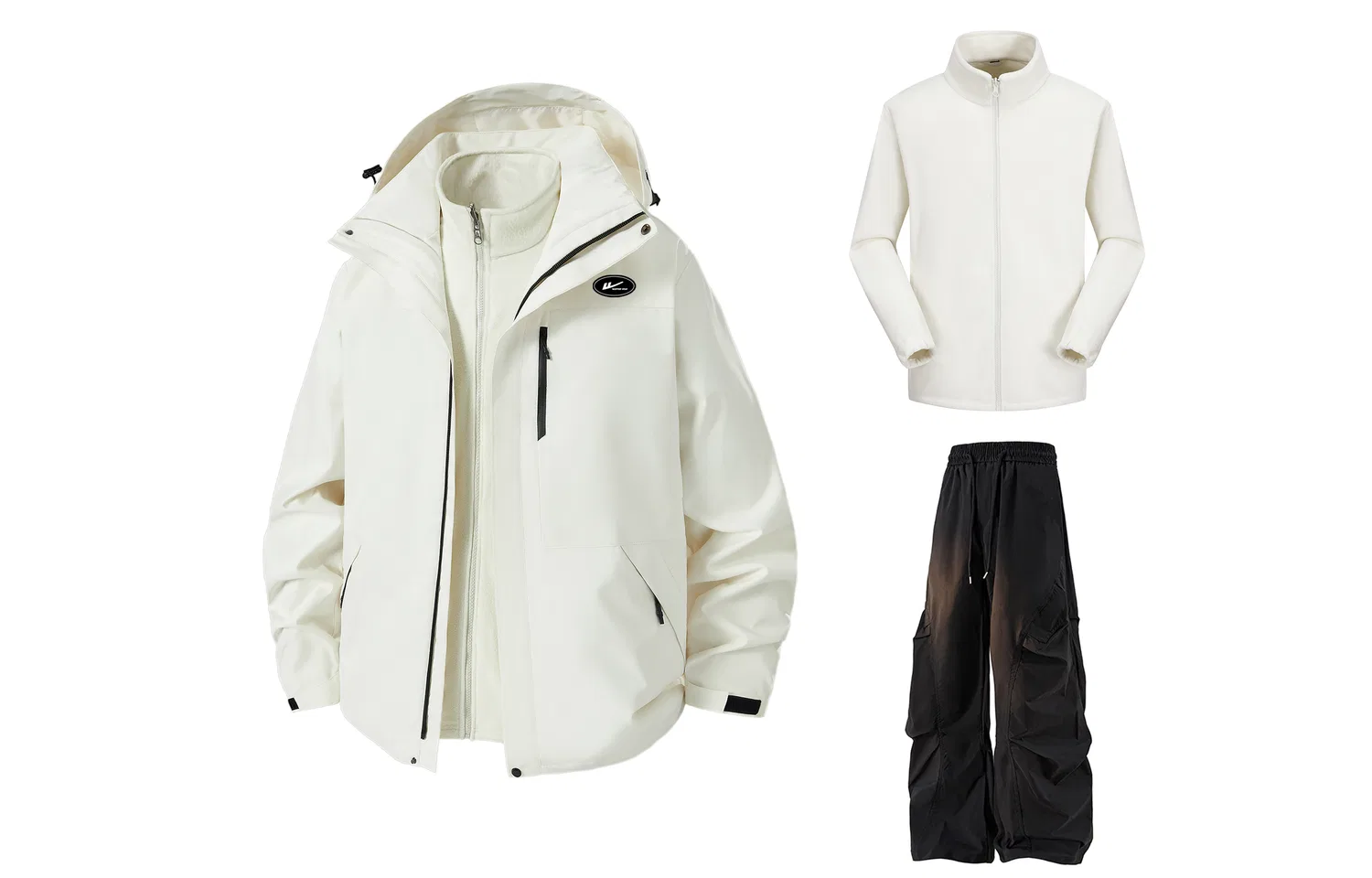 Детский спортивный комплект с принтом Warm White+White+Black (DIY Badge) WARRIOR