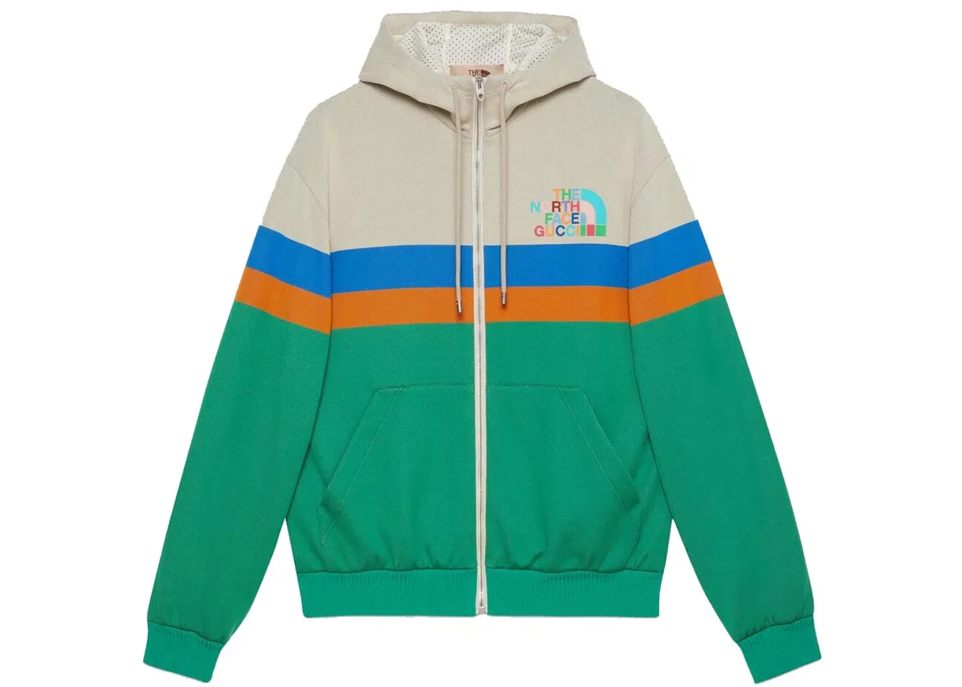 Мужская куртка с капюшоном Gucci x The North Face, Ivory/Green