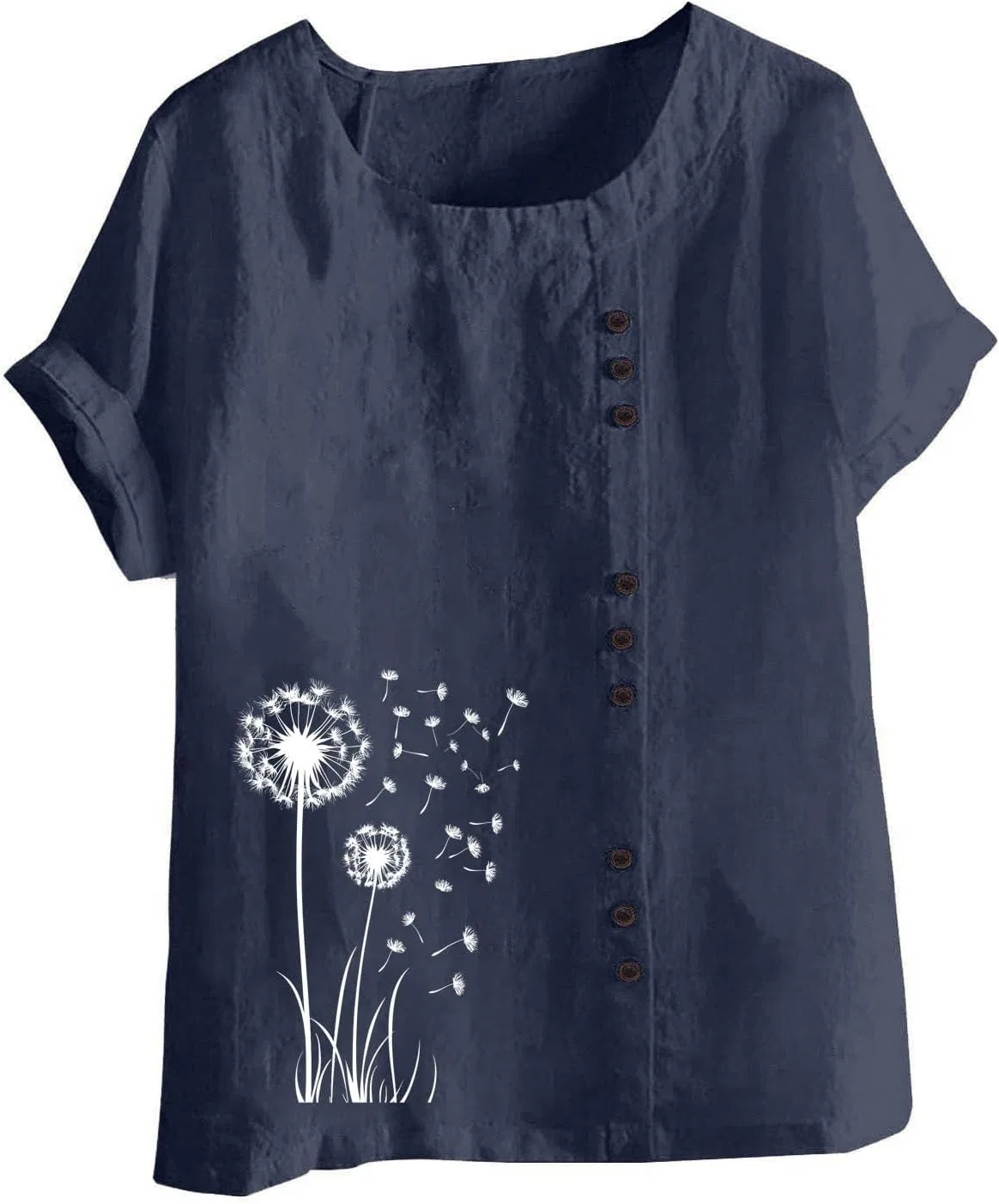 Женская туника с принтом, Cotton Linen, тёмно-синий — фото 3