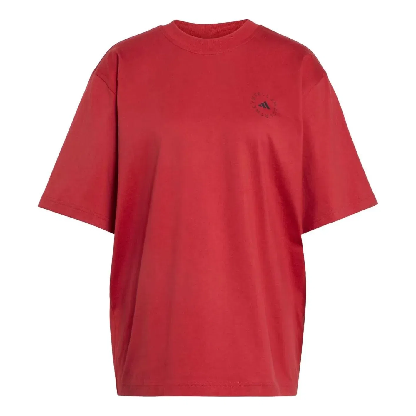 Женская футболка Stella McCartney Loose T-Shirt Asia Sizing 'Soft Carmine' adidas, Soft Carmine
