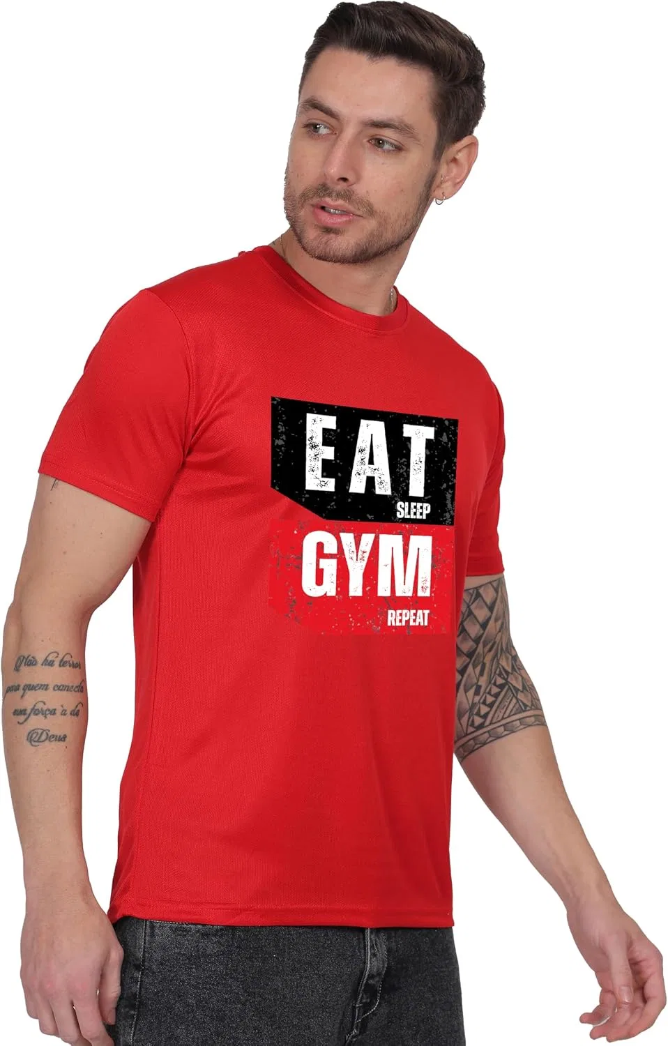 Мужская футболка с принтом из хлопка Regular Fit, Red — фото 4