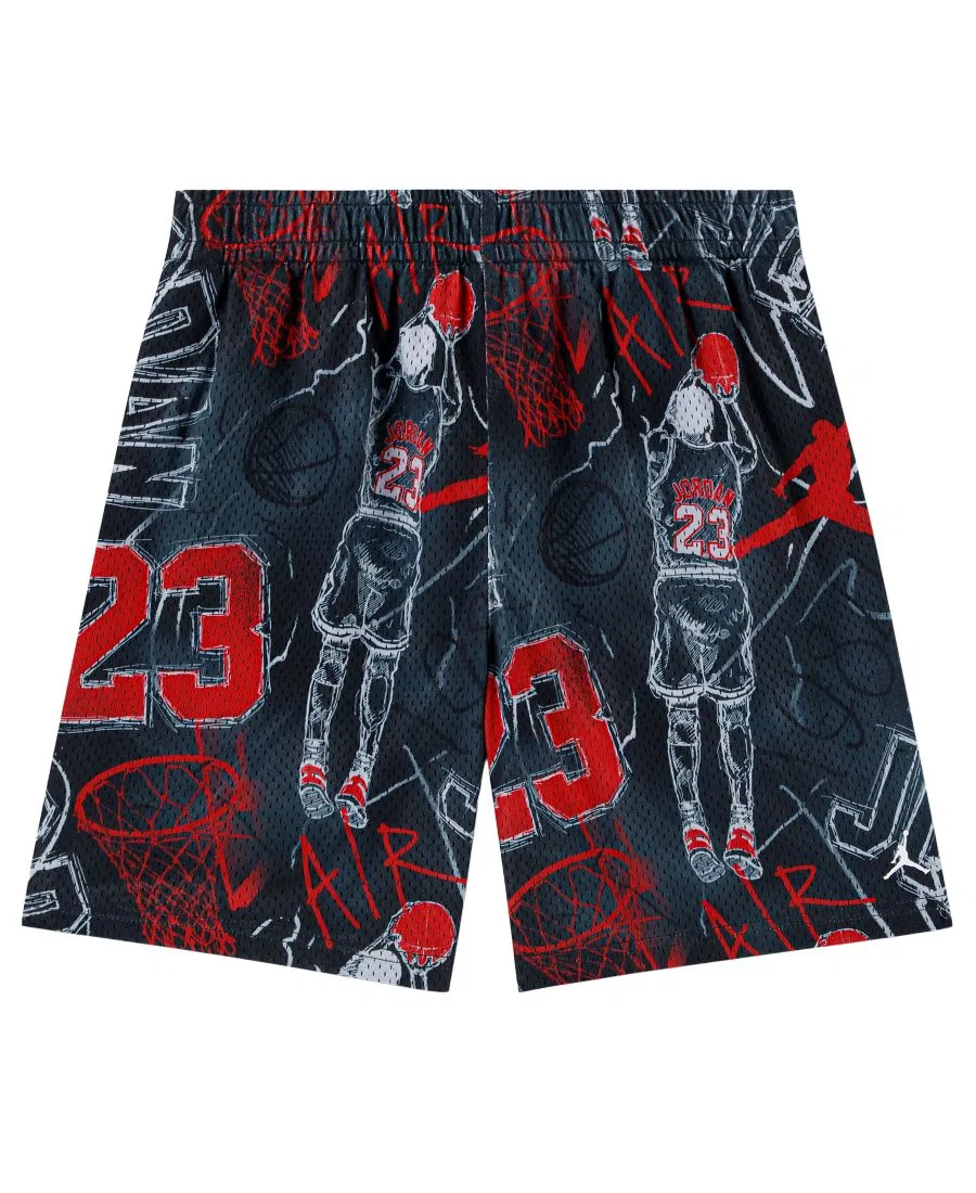 Шорты спортивные с принтом Notebook Doodle Jordan, Black