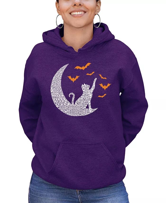 

Женская толстовка с капюшоном Lunar Bats Word Art LA Pop Art, фиолетовый