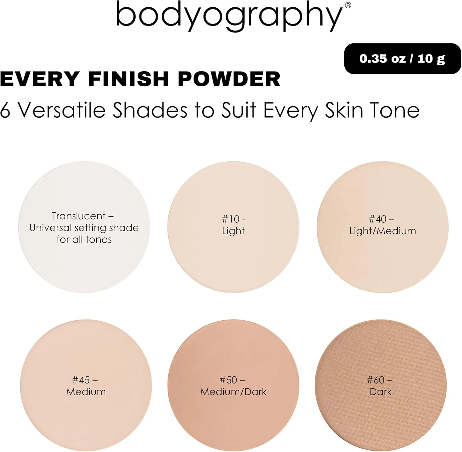 Пудра для лица микропрессованная Bodyography Every Finish, оттенок Dark #60 — фото 2