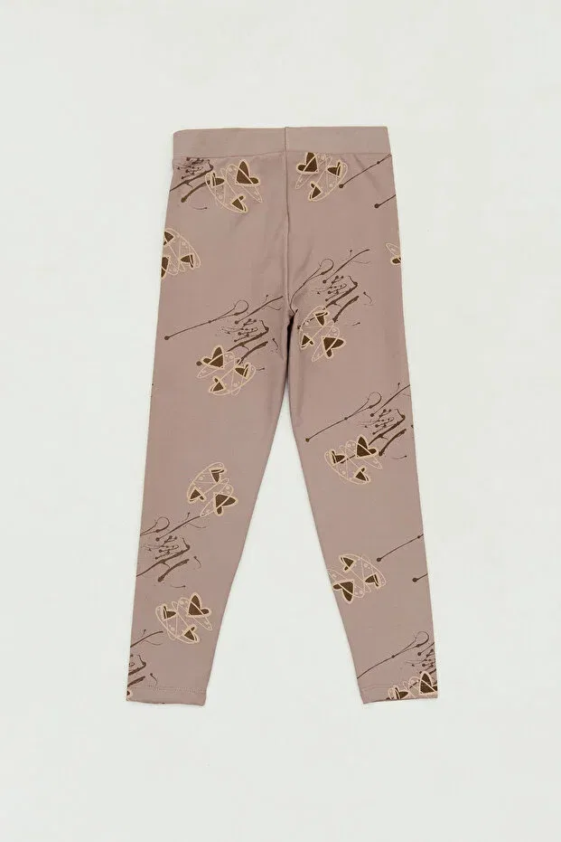 Детские леггинсы для девочек с принтом Heart Fulla Moda, Brown — фото 2