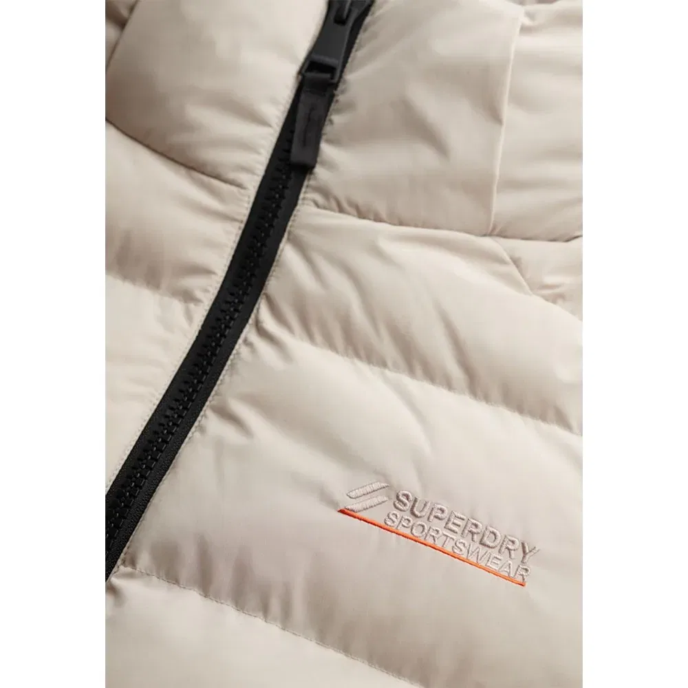 Куртка пуховик Microfibre Sport Superdry, бежевый — фото 3