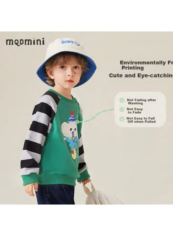 Свитшот с принтом слоника Mqdmini, зеленый