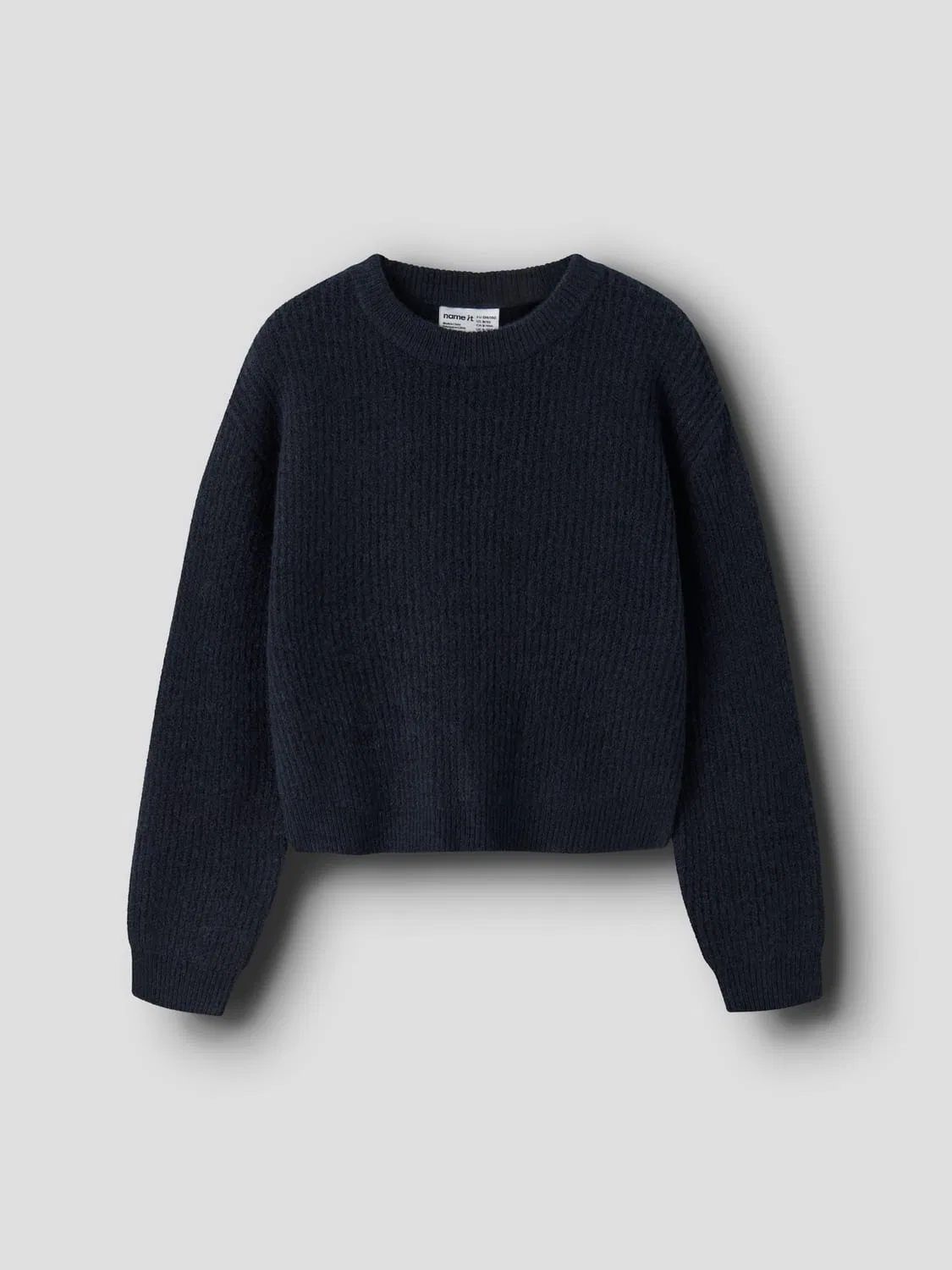 Пуловер с длинным рукавом NKFHOLLY LS BOXY SHORT KNIT Name It, темно-синий — фото 2