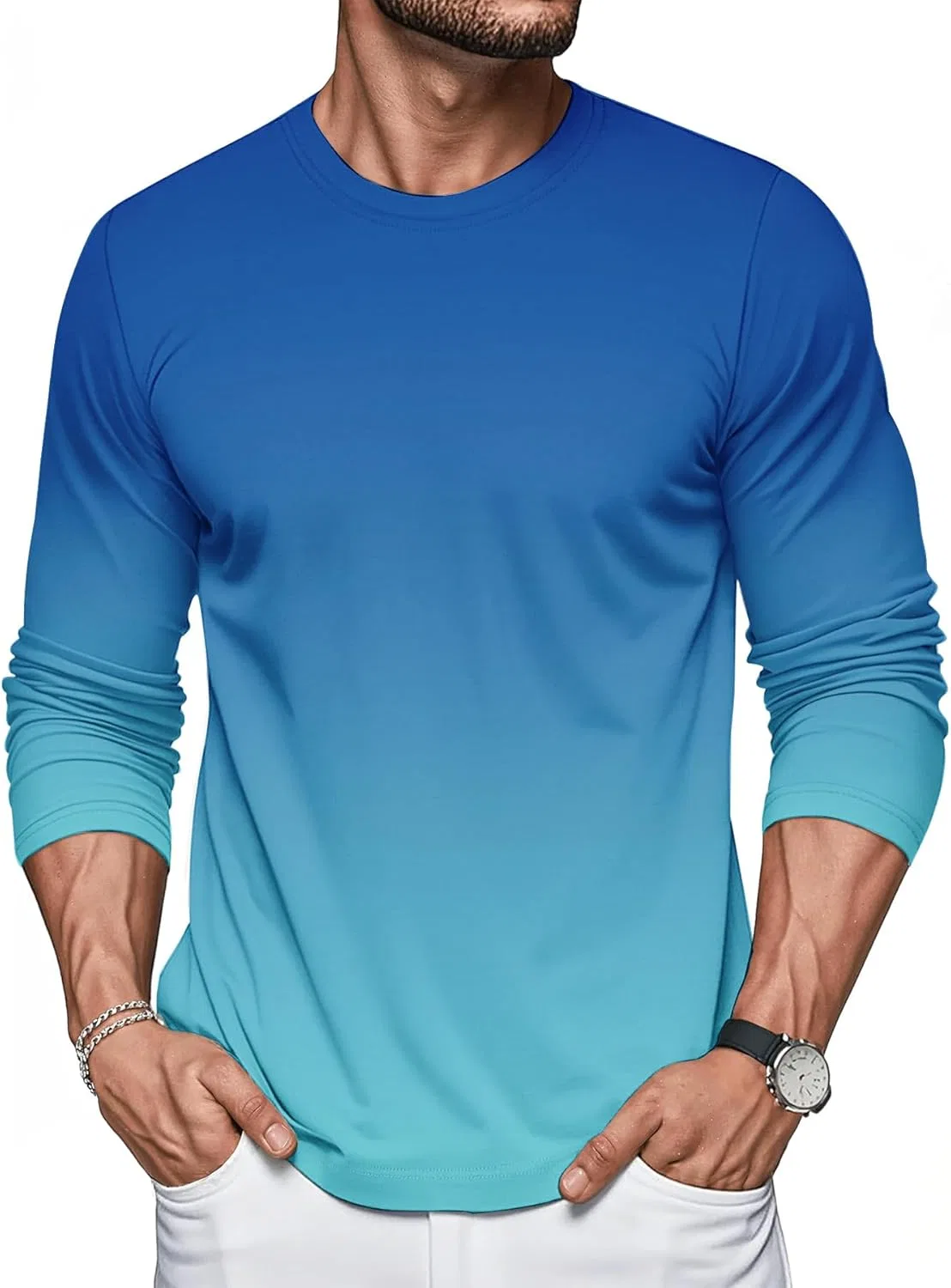 Мужская футболка с длинным рукавом классическая Regular Fit, 3 Pack-02 — фото 2