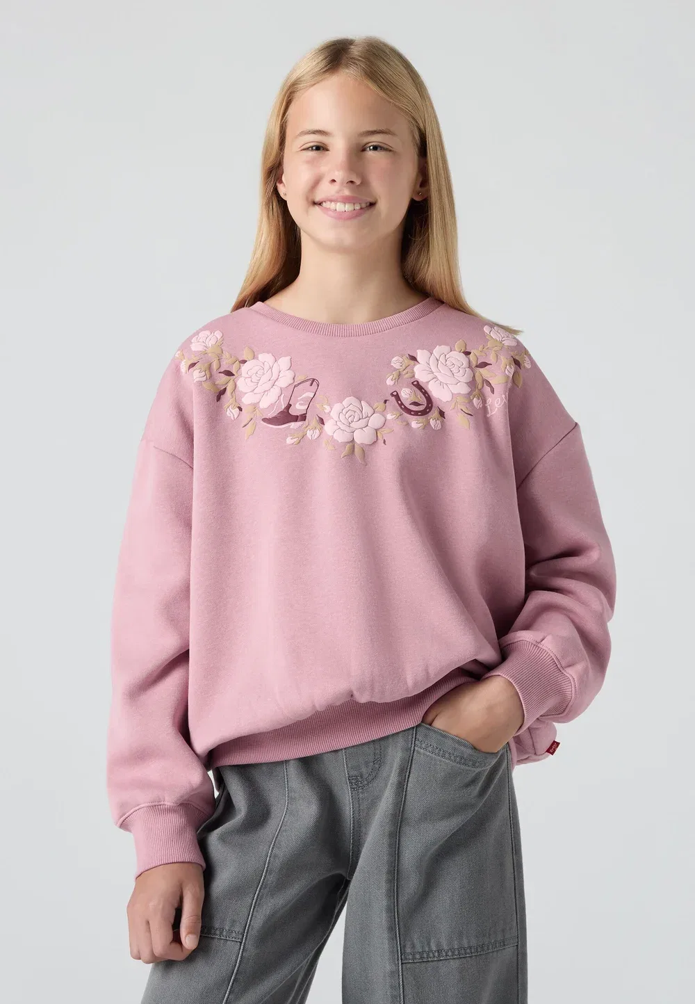 Толстовка LVG Rose Front Tuck Crew Levi'S, Lilas Levis