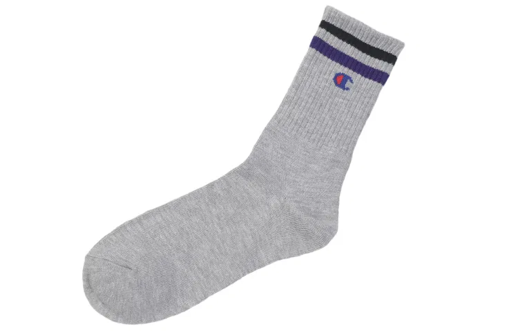 Детские носки-гольфы с принтом, комплект из 3 пар, Champion, Gray/Black/Dark Blue — фото 4
