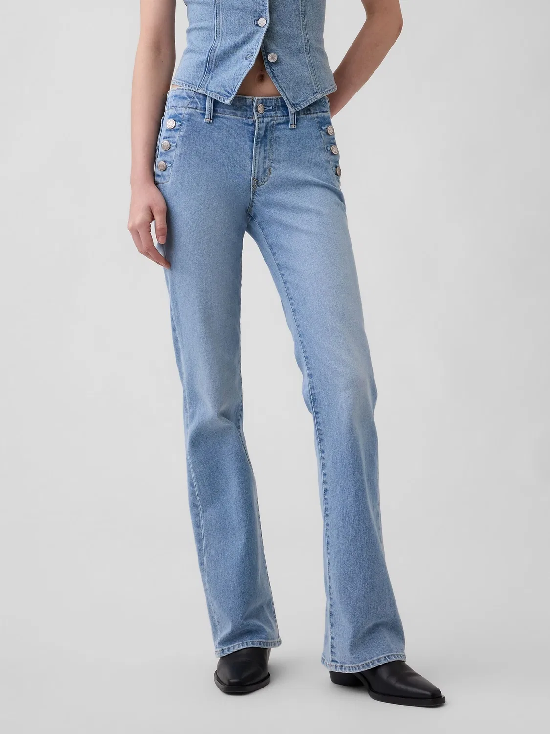 Джинсы клеш Long and Lean Gap, Light Wash — фото 2